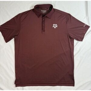 Texas A&M Columbia Golf Polo Shirt Lightweight Burgundy Men's Size XL